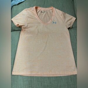 Under Armour Women's Peach V-Neck HeatGear Top